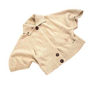 Element Womens L Beige Mohair ( & More) Sweater Cape Poncho Buttoned Nice Warm